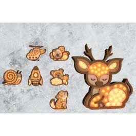 Veilleuse Pour Enfants et Bébés - 3D - Bois