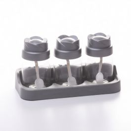 Lot à Épices avec Support - 3 Boîtes - 0,25L 
