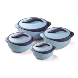 Lot de 4 Boîtes Alimentaires Isothermes - Plastique + Acier Inoxydable