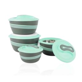 Lot de 4 Boîtes Isothermes - Plastique + Acier Inoxydable