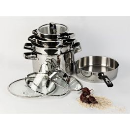 Set inox marmites 9 piéces - Rouge - OSCAR GOLD