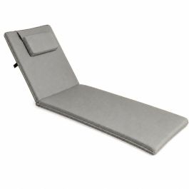 Matelas transat avec coussin - 180x52x5 cm - Gris