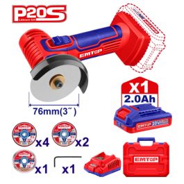 Meule 76 20V 2B 2Ah+7Dis Emtop Elag76017