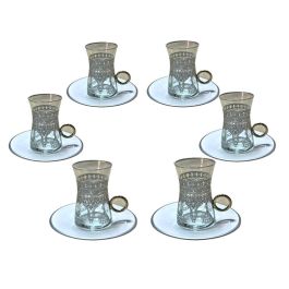 GLASSCOM - Service à thé à manche ottoman argent