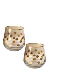 GLASSCOM - Lot de 6 verre à eau en gold