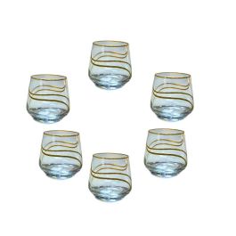 GLASSCOM - Lot de 6 verre à jus (dorée)