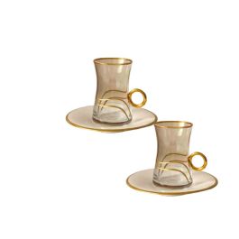 GLASSCOM - Service à thé à poignée ondulée