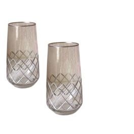 GLASSCOM - Verre à boisson gazeuse baklava argent