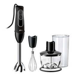 Mixeur plongeant - BRAUN Multiquick 5 MQ535 Sauce 3 en 1 - 600W Bol hachoir 0,5L - Verre Gradué 0,6L