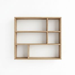 Niche bureautique chêne - MDF stratifié - 90x85x25 cm - 5 niches