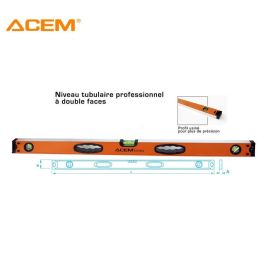 Niveau d'eau prof tubulaire d.face b2-1 mètre orange & noir 280771000 - ACEM