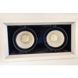 SPOT ENCASTRE BATTERIE BLANC/NOIR COB 2*10W 6500K/3000K 220V