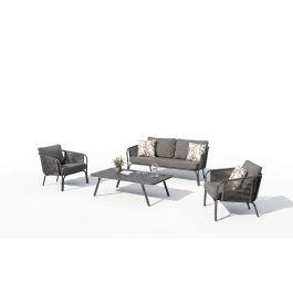 Salon de jardin INOLOISIRS NORA - Aluminium - Round Rope - 4 pièces