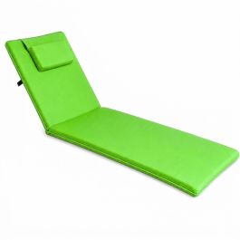 Matelas transat avec coussin - 180x52x5 cm - Vert pistache