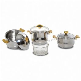 Pack Cocotte OMS - 7 pièces - Inox 18/10 - Doré