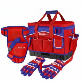 Pack 3 : Ensemble Emtop Perceuse + Sac Outils + Gants