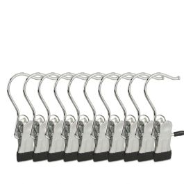 Pack de 10 Cintres Rotatifs Multifonctionnels en Acier Inoxydable Avec Pinces Antidérapantes
