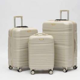 Set 3 Valises Titou Premium - Beige - Pèse-bagages & USB