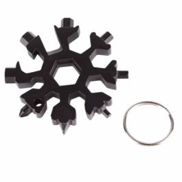 Porte-clés multifonction 18 en 1 - Outil de bricolage - Noir