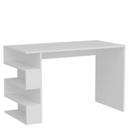 Bureau blanc avec étagères - MDF stratifié - 120x75x60 cm