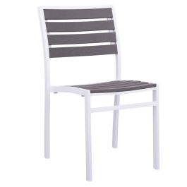 Chaise INNOLOISIRS SEVILLE Blanc Gris - Aluminium - Polywood