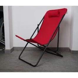 Chaise longue METATUB DSC04895 - Acier époxy - Rouge 121x54x6cm