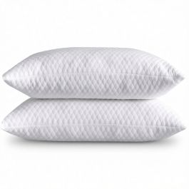 Oreillers douceur - 2 pièces - Fibres polyester - Blanc