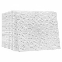 Pack 10 panneaux muraux 3D - 70x70 cm - blanc