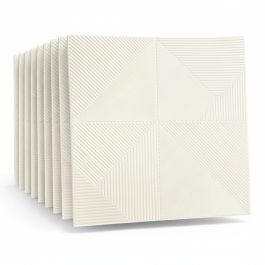 Pack 10 panneaux muraux 3D - 70x70 cm - blanc