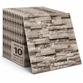 Pack 10 panneaux muraux 3D - 70x77 cm - effet pierre