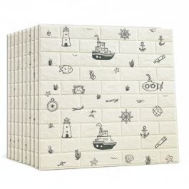 Pack 10 panneaux muraux 3D - 77x70 cm - blanc