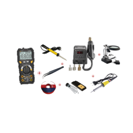 Pack Maintenance GSM : Multimètre, Soudage, Loupe, Brucelles, Fil Étamé