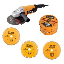 Pack HOTECHE: meuleuseP800412 230 mm 2400 W + disques diamant béton, turbo, céramique et acier