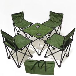 Pack camping table pliable + 4 chaises - PK43 - Vert