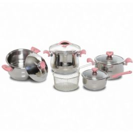 Pack Cocotte OMS - 7 pièces – Inox 18/10 – Rose