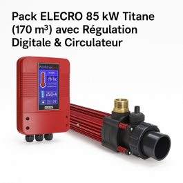 Pack ELECRO 85 kW Titane (170 m³) avec Régulation Digitale & Circulateur – Compatible Eau Salée