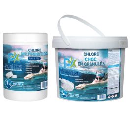 Pack startup piscine 4 - Chlore granulé 5 Kg + chlore multifonction 1 kg - POOLSTAR