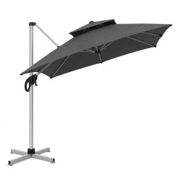 Parasol Aurora - Aluminium - 3x3 m - Gris
