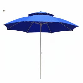 Parasol double toit - rond - 2,1 m - Bleu