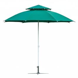 Parasol double toit - rond - 2,7 m - vert