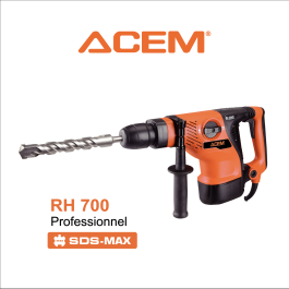 Marteau Perforateur ACEM RH 700 - 1350W - 7kg - Noir & Orange
