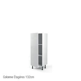 Meuble Colonne étagère 132CM- BRICO KITCHEN-Blanc