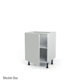 Meuble Bas avec étagère - BRICO KITCHEN-Chrome