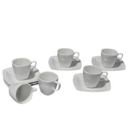 PACK09 - Service à Café - 06 personnes - 12 pièces - Porcelaine Blanc - Rak Porcelain