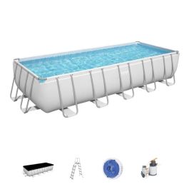 Piscine Hors Sol Rectangulaire Power Steel – 640 x 274 x 132 cm – Gris Clair