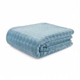 Plaid baroque cœur - Bleu - 220 x 240 cm