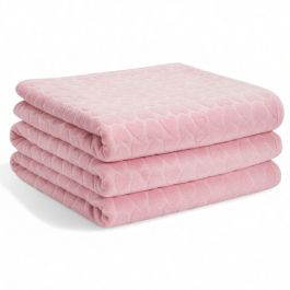 Plaid baroque cœur - Rose - 220 x 240 cm