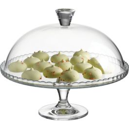 Plat pâtisseire Ø 32 cm avec PIED + Couvercle - Transparent - Simple - PASABAHÇE