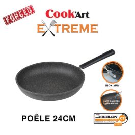 Poêle EXTRÊME 24cm - Gris - Résistante aux rayures + étui offert - COOKART