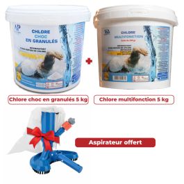 Pack chlore multifonctions & granulés - 5 kg + Aspirateur Gratuit